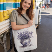 Lavendel in Delfts Blauw, aanpasbaar Tote Bag
