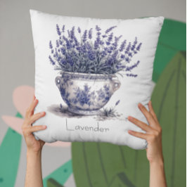 Lavendel in Delfts Blauw Buitenkussen