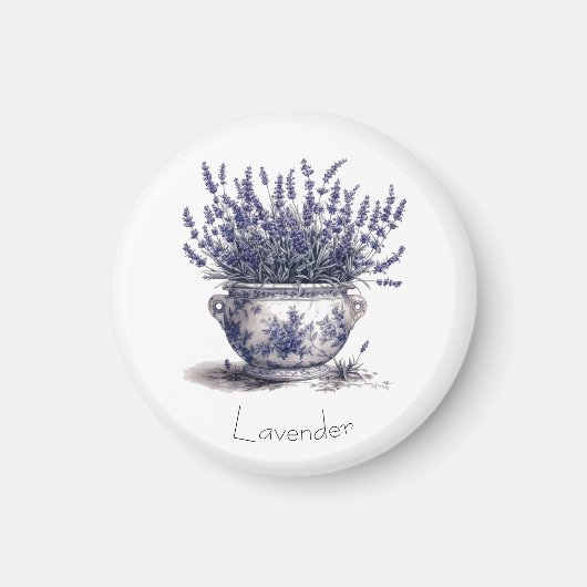 Lavendel in Delfts Blauw Magneet (Voorkant)