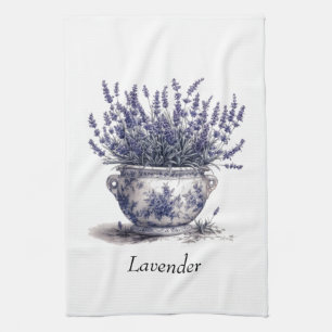 Lavendel in Delfts Blauw  Theedoek