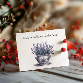 Lavendel in Delfts Blauw Uitnodiging Briefkaart