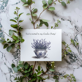 Lavendel in Delfts Blauw Uitnodiging Briefkaart