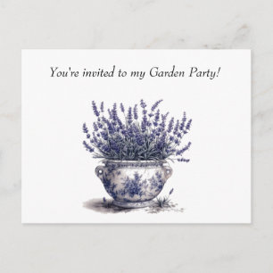 Lavendel in Delfts Blauw  Uitnodiging Briefkaart