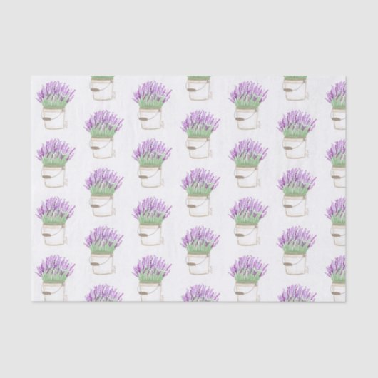 Lavendel in een emmer tissuepapier (Voorkant)