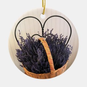 Lavendel in een mand keramisch ornament