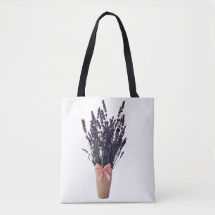 Lavendel in een vaas met boog – Botanische Canvas  Tote Bag
