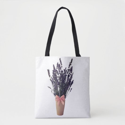 Lavendel in een vaas met boog – Botanische Canvas  Tote Bag (Voorkant)