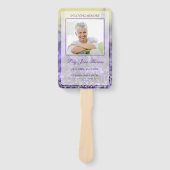 Lavendel in liefdevolle geheugen begrafenisprogram handwaaier (Voorkant)