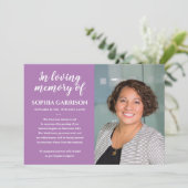Lavendel in liefdevolle herinnering Fotoaankondigi Kaart (Staand voorkant)
