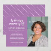 Lavendel in liefdevolle herinnering Fotoaankondigi Kaart (Voorkant / Achterkant)