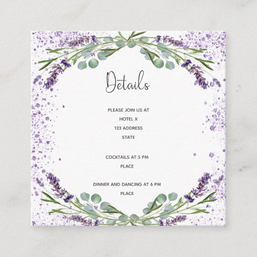 Lavendel Informatiekaartje (Voorkant)