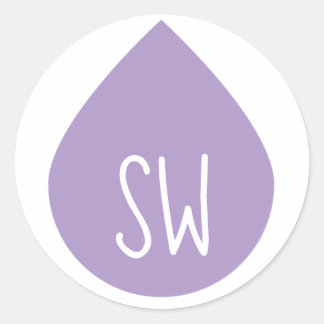 lavendel Initiaal etherische olie drop product Ronde Sticker