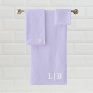Lavendel Initialen badhanddoek set Bad Handdoek
