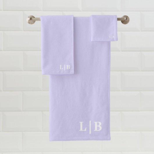 Lavendel Initialen badhanddoek set Bad Handdoek