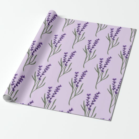 Lavendel inpakpapier Paarse Patroon (Uitgerold)