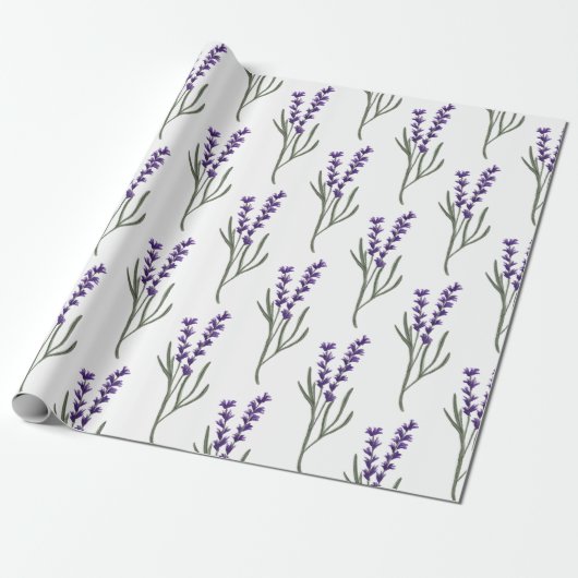 Lavendel inpakpapier wit patroon (Uitgerold)