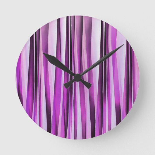 Lavendel, Iris en Druiven Streeppatroon Ronde Klok (Voorkant)