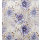 Lavendel Ivoor Parel Goud Bloemen Douchegordijn (Voorkant)