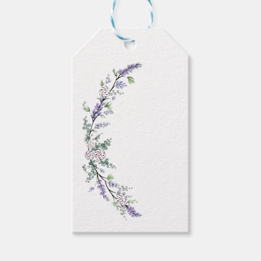 Lavendel Ivoor Roos en Eucalyptus Cadeaulabel (Voorkant)