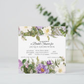  Lavendel Ivoor Rozen Bloemen Vrijgezellenfeest Kaart (Staand voorkant)