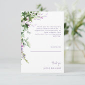 Lavendel & Ivy Bericht Trouwdouche Dank u Bedankkaart (Staand voorkant)