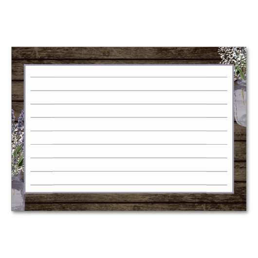 Lavendel Jar Rustiek Recept Kaart (Achterkant)