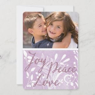Lavendel Joy Peace Love Vakantie Fotokaart Feestdagenkaart