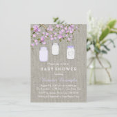Lavendel Jute Metselwerk Pot Baby Shower Kaart (Staand voorkant)