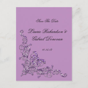 Lavendel  Juwelen Save the Date Aankondigingskaart