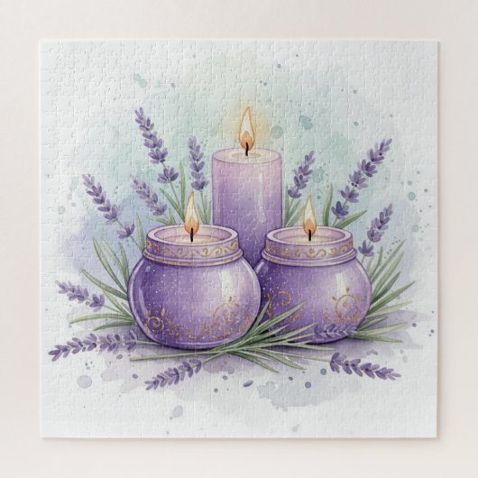 Lavendel Kaars - Ontspannend Legpuzzel (Verticaal)