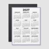Lavendel Kalender Magneet 2027 Hele Jaar Overzicht (Voorkant / Achterkant)