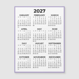 Lavendel Kalender Magneet 2027 Hele Jaar Overzicht