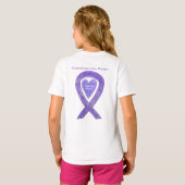 Lavendel Kanker Awareness Lint Hart Art Shirten T-shirt (Achterkant volledig)