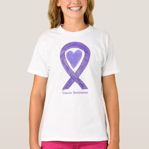 Lavendel Kanker Awareness Lint Hart Art Shirten T-shirt