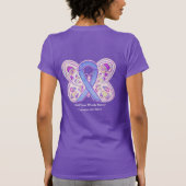 Lavendel Kanker Awareness Lint Vlinder T-shirt (Achterkant)