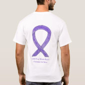 Lavendel Kanker Awareness Ribbon Art Custom TShirt (Achterkant)