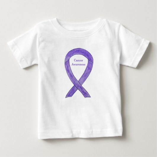 Lavendel Kanker Awareness Ribbon Art Custom TShirt (Voorkant)