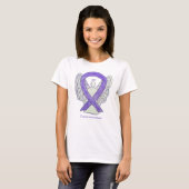 Lavendel Kankerbewustzijnslint Engel Kunst Shirt (Voorkant volledig)