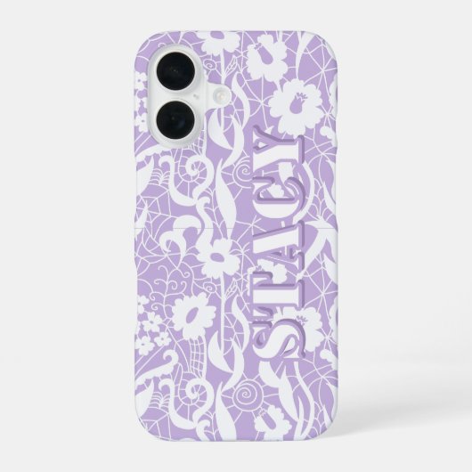 Lavendel Kant Bloem Naam iPhone Hoesje iPhone 16 Hoesje (Achterkant)