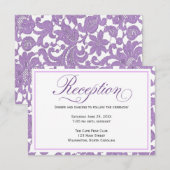 Lavendel Kant Bruiloftsreceptie Enclosurekaart Kaart (Voorkant / Achterkant)