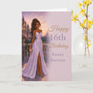 Lavendel Kasteel Sweet Sixteen Verjaardagskaart Kaart