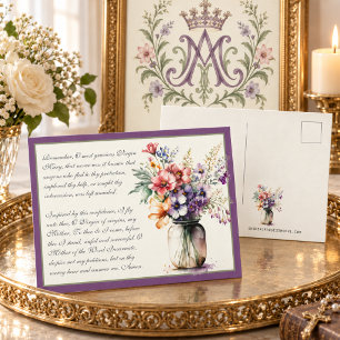 Lavendel katholieke Memorare gebed tot de Maagd Ma Briefkaart