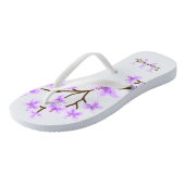 Lavendel kersenbloesems monogram teenslippers (Schuin)