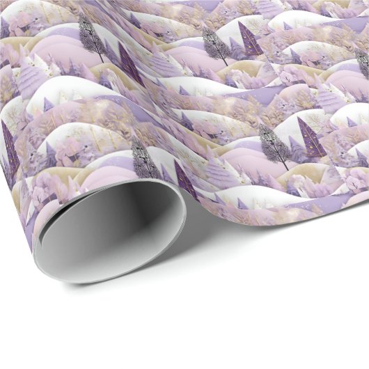 Lavendel Kerstdromen inpakpapier (Rol Hoek)