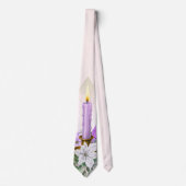 Lavendel Kerstmis Kerstkaars Stropdas (Voorkant)