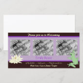 Lavendel kikker en Lotus geboorte aankondigingen (Voorkant / Achterkant)