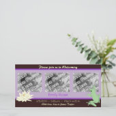 Lavendel kikker en Lotus geboorte aankondigingen (Staand voorkant)