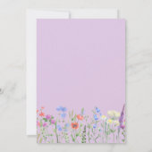 Lavendel Klaproos Wilde Bloem Monogram Huwelijk Kaart (Achterkant)