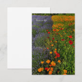 Lavendel & klaprozen notitiekaartje (Voorkant / Achterkant)