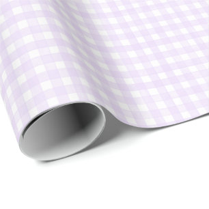 Lavendel Klassiek Gingham Cadeaupapier